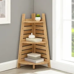 Sumter Bamboo Corner Shelf-Kirkland's Home Outlet