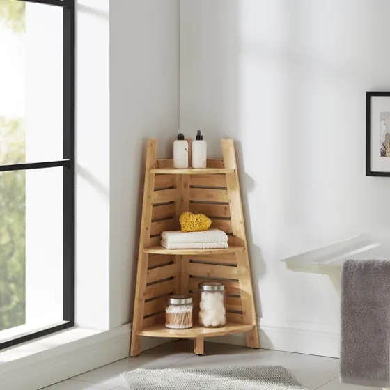 Sumter Bamboo Corner Shelf-Kirkland's Home Outlet