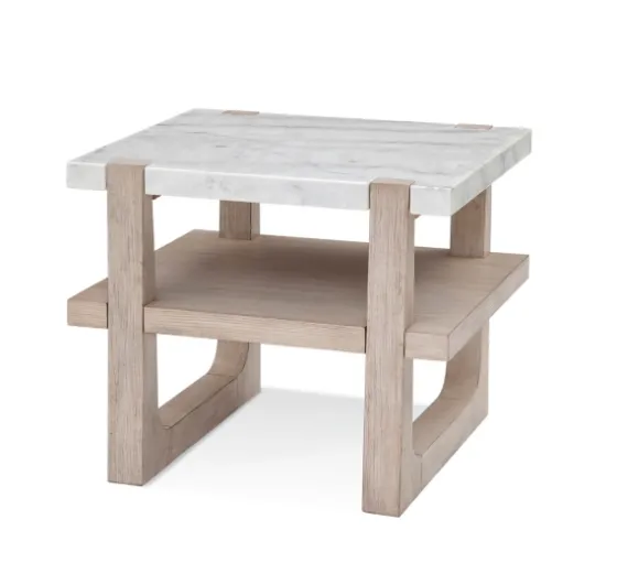 Sun Bleached Marble Top Accent Table-Kirkland's Home Flash Sale