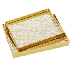 Sun Star 2-Pc. Mirrored Tray Set-Kirkland's Home Flash Sale