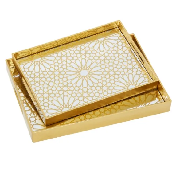 Sun Star 2-Pc. Mirrored Tray Set-Kirkland's Home Flash Sale
