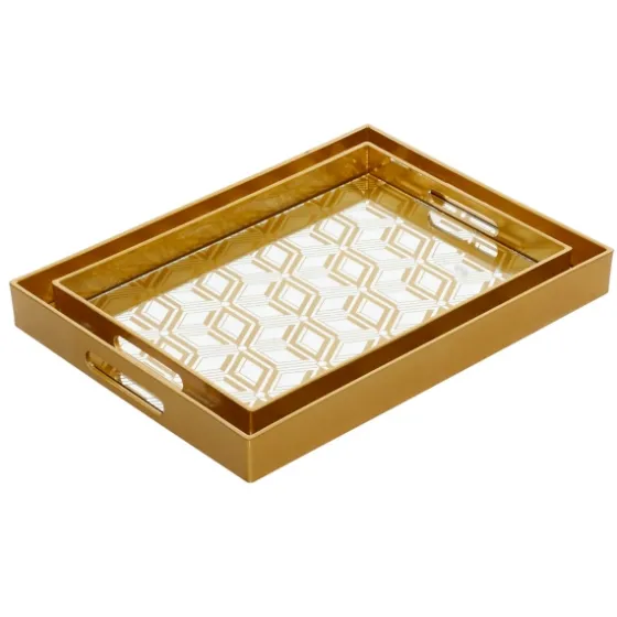 Sun Star 2-Pc. Mirrored Tray Set-Kirkland's Home Flash Sale