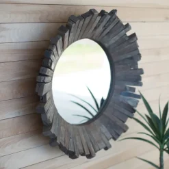 Sunburst Destressed Recycled Wood Framed Mirror-Kirkland's Home Store