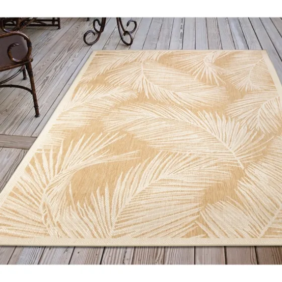 Sunlight Palm Leaves Outdoor Area Rug, 6X9-Kirkland's Home Fashion