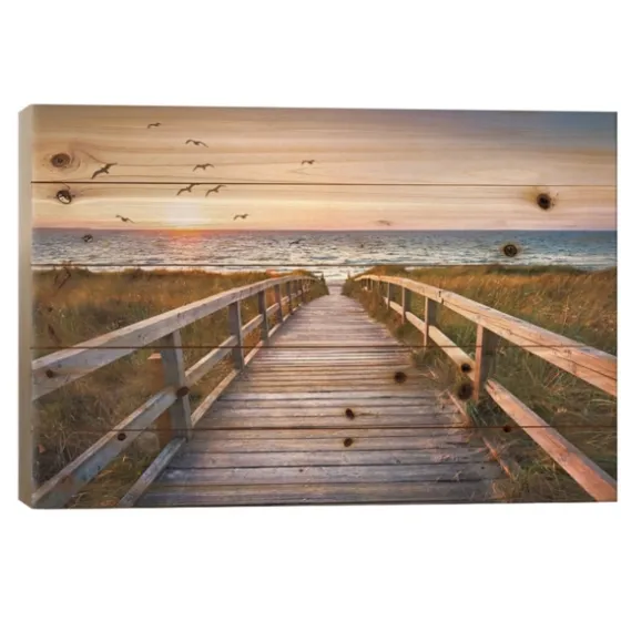 Sunset At Dune Beach Wood Art Print-Kirkland's Home Hot