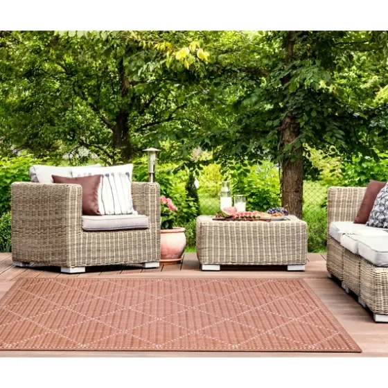 Sunset Diamond Outdoor Area Rug, 7X9-Kirkland's Home Flash Sale