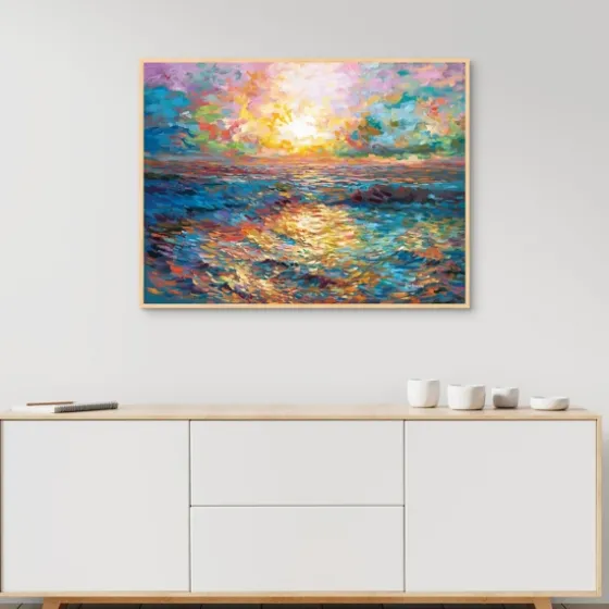Sunset In Mykonos Framed Canvas Art Print-Kirkland's Home Discount