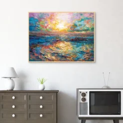 Sunset In Mykonos Framed Canvas Art Print-Kirkland's Home Discount