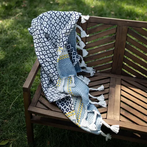 Sunshine Diamond Pattern Outdoor Throw Blanket-Kirkland's Home Cheap