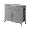 Susanne Stainless Top And Gray Wood Kitchen Island-Kirkland's Home Shop