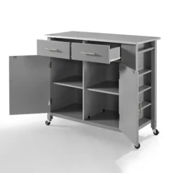 Susanne Stainless Top And Gray Wood Kitchen Island-Kirkland's Home Shop