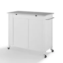 Susanne White And Stainless Steel Kitchen Island-Kirkland's Home Online