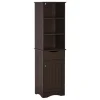 Tall Espresso Open Shelves Cabinet-Kirkland's Home Best Sale
