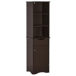 Tall Espresso Open Shelves Cabinet-Kirkland's Home Best Sale