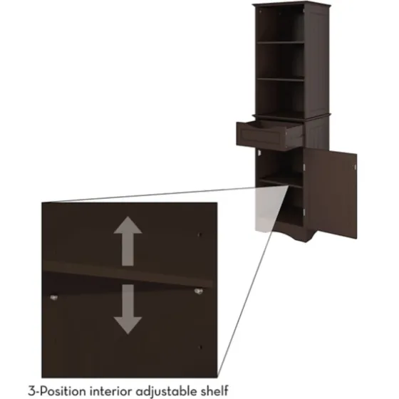 Tall Espresso Open Shelves Cabinet-Kirkland's Home Best Sale