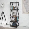 Tall Metal X-Framed Dark Walnut Bookshelf-Kirkland's Home Cheap