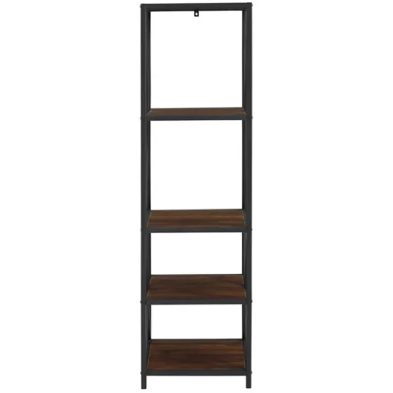 Tall Metal X-Framed Dark Walnut Bookshelf-Kirkland's Home Cheap