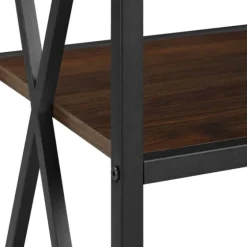Tall Metal X-Framed Dark Walnut Bookshelf-Kirkland's Home Cheap