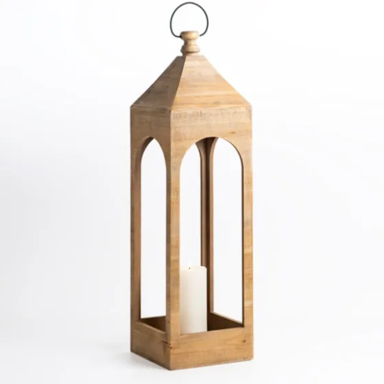 Tall Natural Wood Open Lantern-Kirkland's Home Fashion