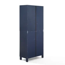 Tall Navy Triangle 4-Door Wood Cabinet-Kirkland's Home Clearance