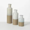 Tall Terracotta Two-Toned Speckled Vases, Set Of 3-Kirkland's Home Discount