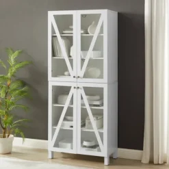 Tall Triangle 4-Door Wood Cabinet-Kirkland's Home Flash Sale