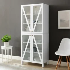 Tall Triangle 4-Door Wood Cabinet-Kirkland's Home Flash Sale