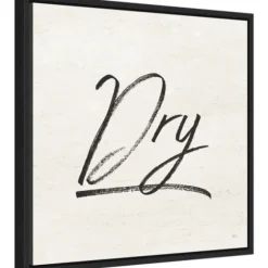 Tan And Black Dry Laundry Framed Wall Plaque-Kirkland's Home Clearance