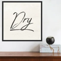 Tan And Black Dry Laundry Framed Wall Plaque-Kirkland's Home Clearance