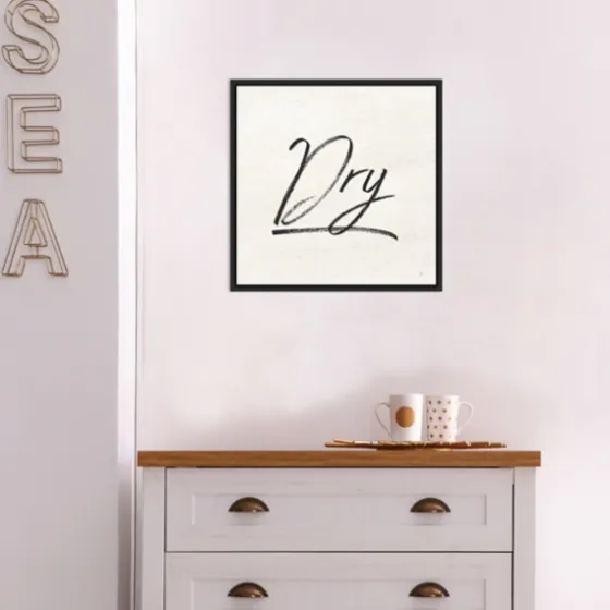 Tan And Black Dry Laundry Framed Wall Plaque-Kirkland's Home Clearance