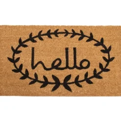 Tan And Black Evergreen Hello Doormat, 36X24 In.-Kirkland's Home Cheap