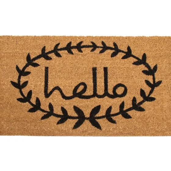Tan And Black Evergreen Hello Doormat, 36X24 In.-Kirkland's Home Cheap
