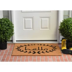 Tan And Black Evergreen Hello Doormat, 36X24 In.-Kirkland's Home Cheap