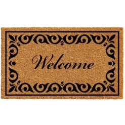 Tan And Black Scroll Welcome Doormat, 48X30 In.-Kirkland's Home Hot