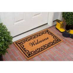 Tan And Black Scroll Welcome Doormat, 48X30 In.-Kirkland's Home Hot