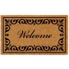 Tan And Black Scroll Welcome Doormat, 36X24 In.-Kirkland's Home Outlet