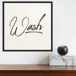 Tan And Black Wash Laundry Framed Wall Plaque-Kirkland's Home Fashion