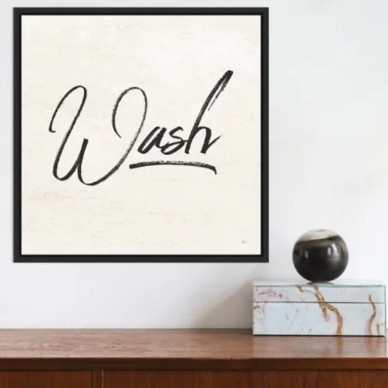 Tan And Black Wash Laundry Framed Wall Plaque-Kirkland's Home Fashion