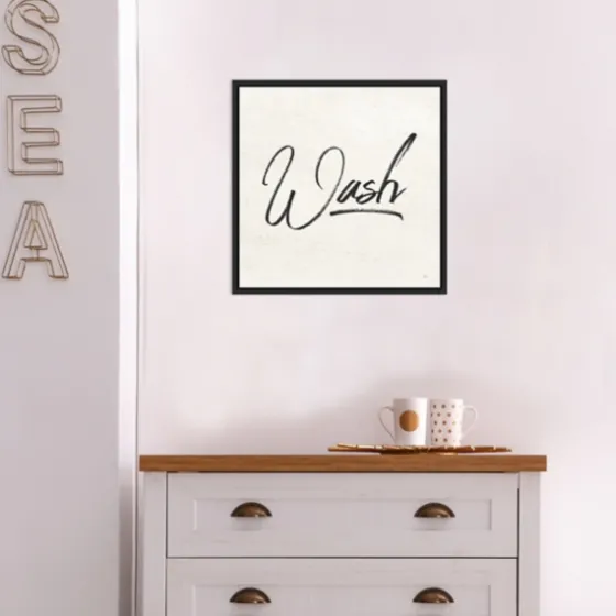 Tan And Black Wash Laundry Framed Wall Plaque-Kirkland's Home Fashion