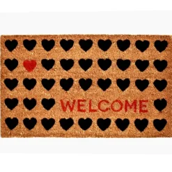 Tan And Black Welcome Heart Doormat-Kirkland's Home Sale