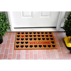 Tan And Black Welcome Heart Doormat-Kirkland's Home Sale