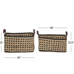 Tan And Black Woven Baskets, Set Of 2-Kirkland's Home Clearance