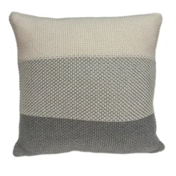 Tan And Gray Blocked Knit Pillow-Kirkland's Home Shop