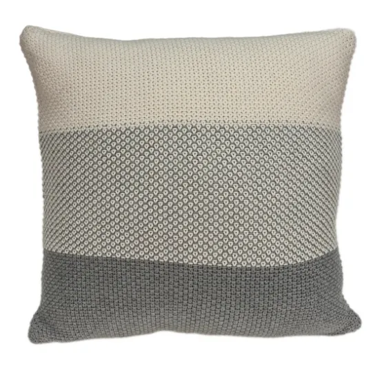 Tan And Gray Blocked Knit Pillow-Kirkland's Home Shop