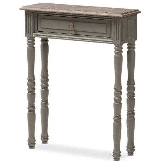 Tan And Gray Ornate Ball Turned Console Table-Kirkland's Home Best Sale