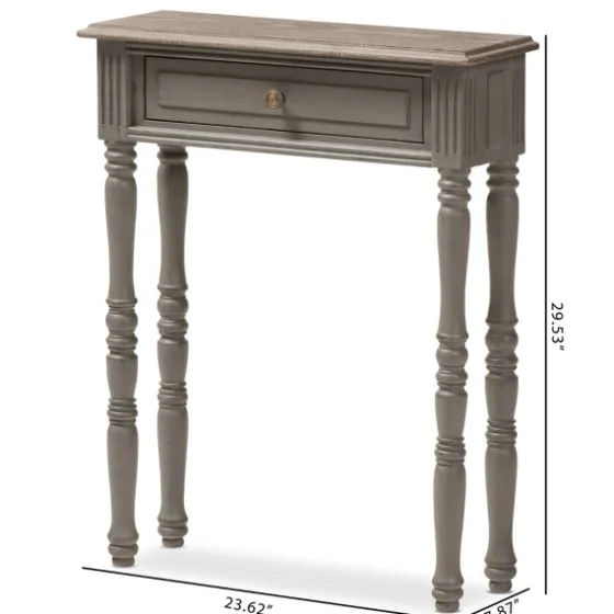 Tan And Gray Ornate Ball Turned Console Table-Kirkland's Home Best Sale