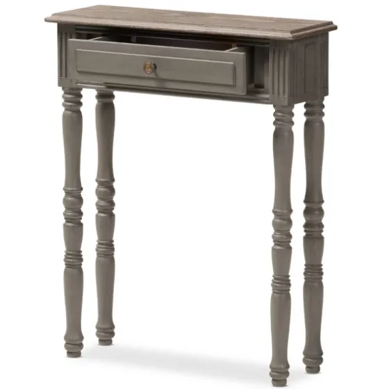 Tan And Gray Ornate Ball Turned Console Table-Kirkland's Home Best Sale