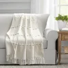 Tan And White Herringbone Stripe Throw-Kirkland's Home New