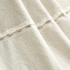 Tan And White Herringbone Stripe Throw-Kirkland's Home New