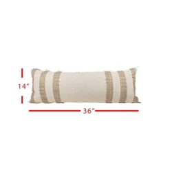 Tan And White Outer Striped Lumbar Pillow-Kirkland's Home Fashion